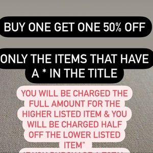 BUY ONE GET ONE 50% OFF